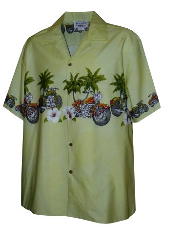 Pacific Legend Mens S to 3X Motorcycle Palm Chest Band Shirt